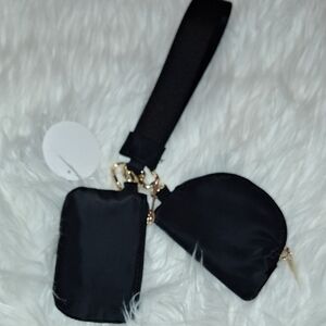 Black Wristlet Keychain Pouch Set